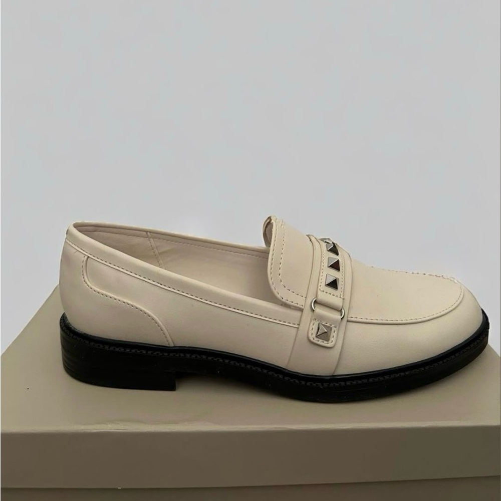 Marc Fisher Cancia White Rockstud Loafers- New with Box!!!
